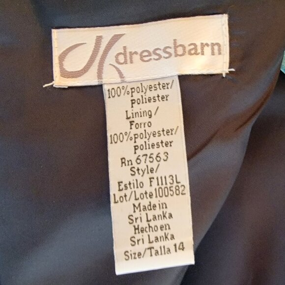 NWT - Fully Lined Black Dress Pink/White Embriodered (Sz 14) - Picture 6 of 9